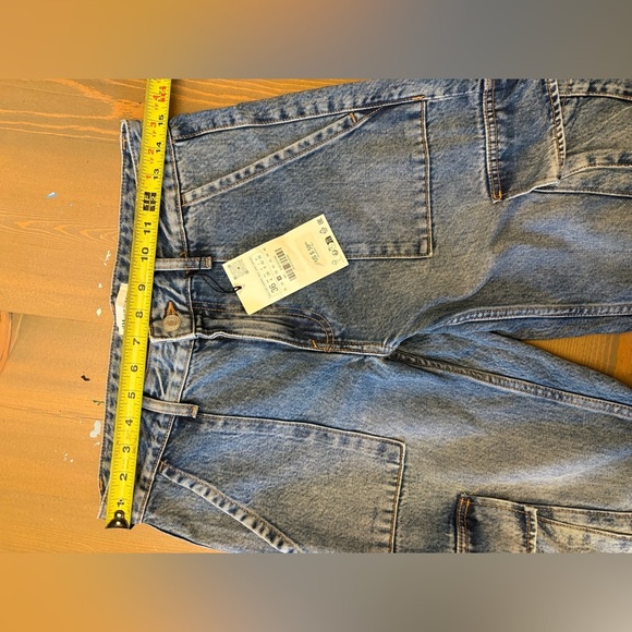 Zara Women's Cargo Flare Blue Jeans Size 4 - Picture 6 of 7